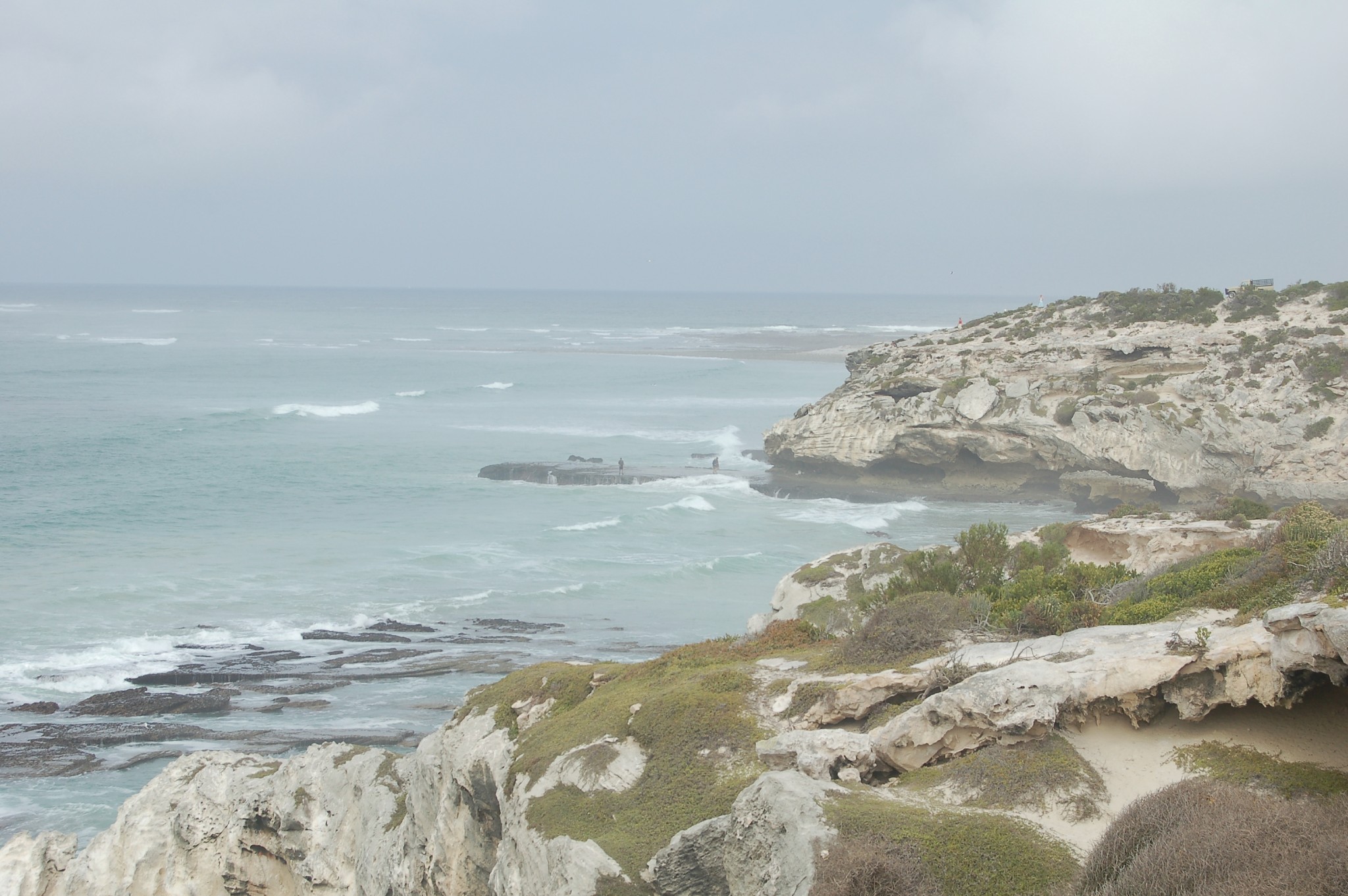 Arniston coastline and whitewashed village buildings near the sea