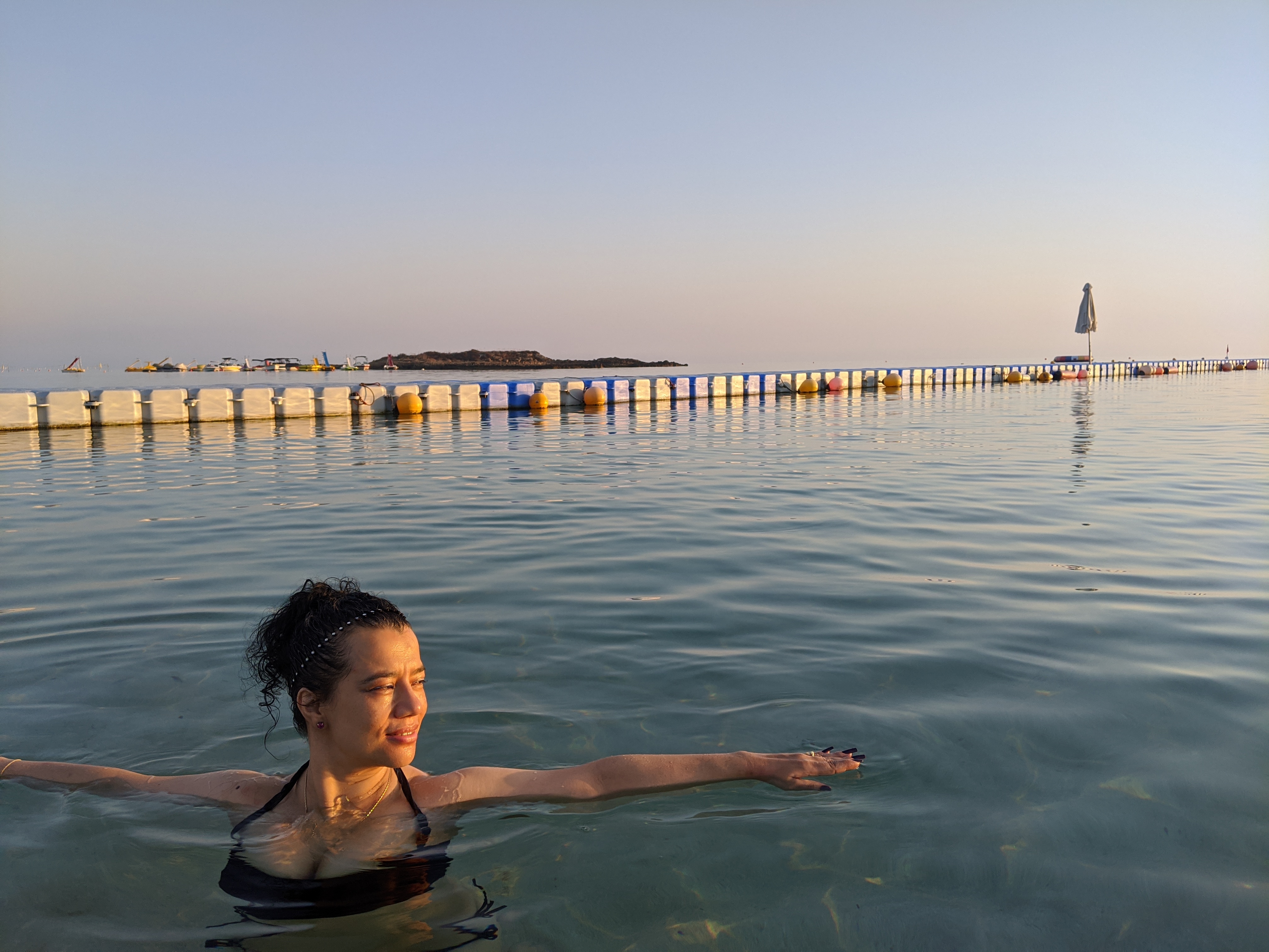 Mediterranean beach scene at Fig Tree Beach near Protaras