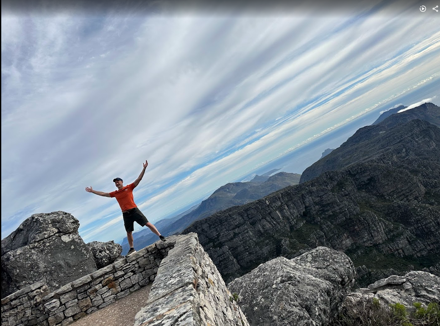 A dramatic view of Table Mountain and the surrounding Cape Town landscape