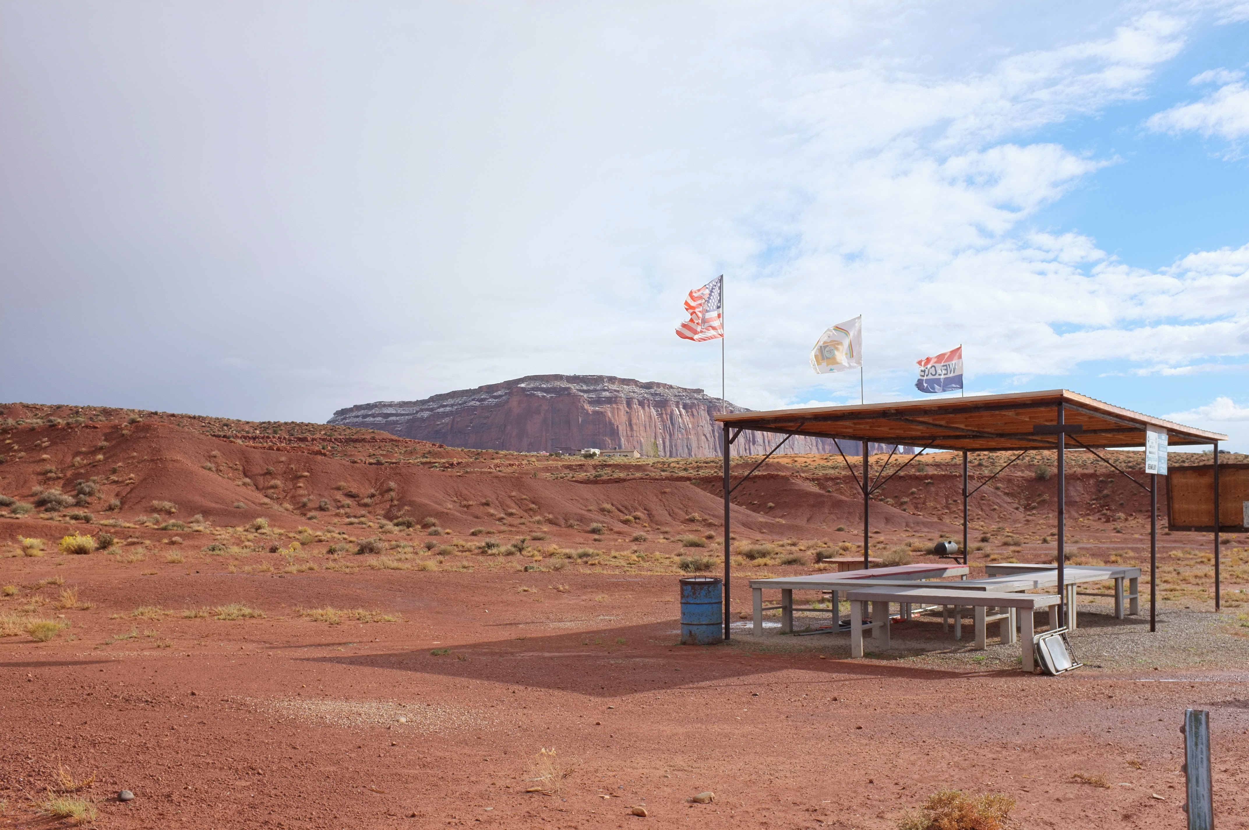 Red sandstone buttes rising over Valley of the Gods